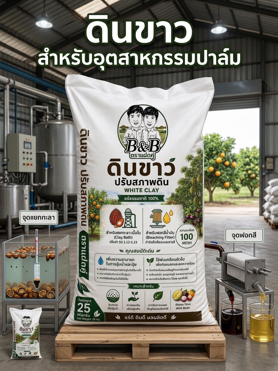 ยกระดับคุณภาพน้ำมันปาล์มด้วยดินขาว: ตอบโจทย์ทั้งกระบวนการคัดแยกและฟอกสี